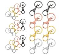 BESTonZON Lot de 20 Porte-Clés Mousquetons en Métal Renforcé avec Anneaux Brisés Plats Couleurs Variées Clips Pivotants pour Création de Bijoux et Accessoires de Paquet