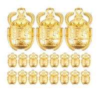 BESTonZON Lot de 25 Pendentifs Scarabée Égyptien Doré Vintage pour Fabrication de Bijoux Diy, Breloques Métal Miniatures Unisexes, Accessoires Créatifs pour Bracelets, Colliers
