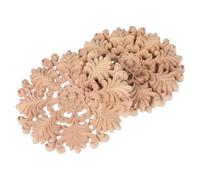 BESTonZON Lot de 3 Appliques Rondes en Bois Sculpté Non Peint 10x10x0,8 Cm, Éléments de Décoration de Meubles, Ornements Décoratifs Rustiques pour Armoires, Portes et Têtes de Lit,