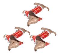 BESTonZON Lot de 3 Ballons en Aluminium Teckel pour Fête Thème des Chiens Décoration Gonflable Réutilisable pour Anniversaire Noël Shower et Fête D’Animaux Finition Brillante et Étanche