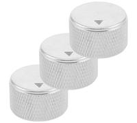 BESTonZON Lot de 3 Boutons de Potentiomètre en Aluminium Massif Argenté Surface Moletée Antidérapante Contrôle Précis du Volume Tonalité pour Guitare Basse Amplificateur et Radio