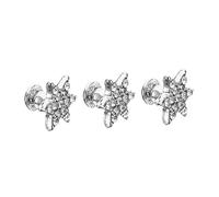 BESTonZON Lot De 3 Breloques Décoratives En Alliage Étoile 5 Branches Pour Bracelet De Montre En Silicone, Accessoire Unisexe, Design Argenté, Petite Taille, Décoration Raffinée