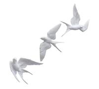 BESTonZON Lot de 3 Décorations Murales Oiseaux en Résine 3d Hirondelles pour Intérieur Salon Salle à Manger, Ornements Artisanaux Réalistes à Suspendre, Décoration Nature Élégante