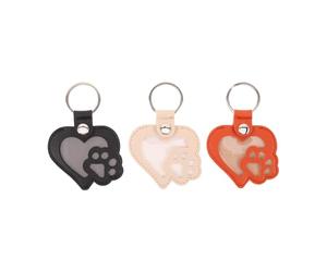 BESTonZON Lot de 3 Porte-Clés Commémoratifs en Cuir PU Noir Orange et Beige Souvenir Collecte Poils D’Animaux Pendentif Décoratif pour Paquet à Main Rappel Discret pour Chien et Chat