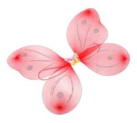 BESTonZON Lot de 4 Ailes de Fée et d’Insecte Rouges Accessoire de Déguisement Léger et Respirant pour Cosplay Fête D’Anniversaire Spectacle et Carnaval Costume Garçon et Filles