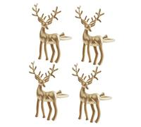 BESTonZON Lot de 4 Boucles de Serviette en Métal en Forme de Renne pour Décoration de Noël