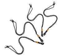 BESTonZON Lot de 4 Cages à Collier en Cristal Ajustables en Filet Cordons Tressés Noirs Grosse Taille 40-45 CM et Moyenne 30-35 CM Supports Vides pour Pendentifs en Pierre Naturelle