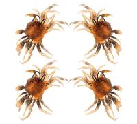 BESTonZON Lot de 4 Leurres Souples Imitant Crabes Rouges-Bruns Appâts Artificiels 3D Réalistes en PVC Hameçons Intégrés pour Pêche au Crabe en Eau Douce et Eau Salée