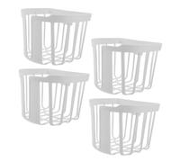 BESTonZON Lot De 4 Paniers De Jardinière Muraux en Plastique Blanc pour Orchidées Décoration Intérieure Et Extérieure Solution Gain De Place Facile à Accrocher Support pour Balcon Et Jardin