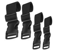 BESTonZON Lot de 4 Sangles de Bagages en Nylon Noir, Réglables et Sécurisées pour Valises et Paquet à Dos, Voyage et L'usage Quotidien