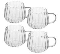BESTonZON Lot de 4 tasses en verre en forme de citrouille - Tasses en verre transparent pour Halloween - Décoration de bureau, boisson, jus, boissons, thé, eau, soda, à café créative pour le lai