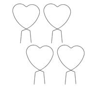 BESTonZON Lot de 4 Treillis en Fer de Cœur, Petit Support de Jardin pour Plantes Grimpantes et Potagères, Résistant la Corrosion, pour Plantes D'intérieur et Pots, Usage Intérieur