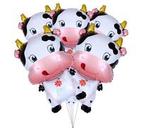 BESTonZON Lot de 5 Ballons Aluminium de Bœuf Cartoon Décoration Fête d'Anniversaire Fournitures Fête Thème Année du Bœuf Ballon Film Aluminium Accessoire Photo Festif