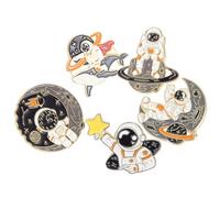 BESTonZON Lot de 5 Broches Astronautes en Alliage Métallique Design Dessin Animé Coloré Petite Taille Épingles à Chapeaux et Paquet pour Femmes Accessoires Mode Espace Cosplay