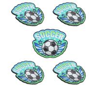 BESTonZON Lot de 5 Épingles Décoratives Sportives en Métal, Insignes de Ballon de Football, Badges Supporter pour Vêtements de Football, Accessoires Fête Anniversaire et Présent Fan