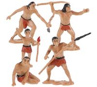 BESTonZON Lot de 5 Figurines Miniatures d'Humains Primitifs en Résine Ensemble de Jouets pour Jeu de Rôle et Décoration Artisanale Modèle de Scène de Chasse Compact pour Table à Sable ou
