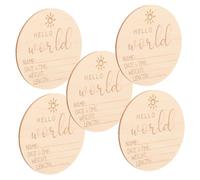 BESTonZON Lot De 5 Plaques Dannonce De Naissance En Bois Personnalisées Pour Un Design Simple Pour Lannonce De Naissance