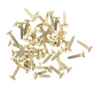BESTonZON Lot de 50 Attaches à Pointes Métalliques Dorées Rondes Mini Brads pour Loisirs Créatifs Scrapbooking et Travaux Manuels Accessoires DIY pour Garçon et Filles et Décoration