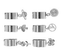 BESTonZON Lot de 6 Bagues Ouvertes pour Femme Pendentifs Soleil Lune et Étoile à Huit Branches Bijoux Inoxydables Élégants Ensemble de Bagues Décoratives Chic pour Présent Anniversaire