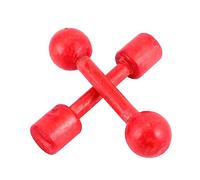 BESTonZON Lot De 6 Haltères En Bois Pour Enfants Équipement De Gymnastique Poignée De Levage Renforcement Des Mains Léger Puissant Rouge