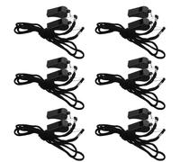 BESTonZON Lot de 6 Sifflets d'Arbitre en Plastique Noir Puissants et Épais avec Cordon de Cou Sifflets de Sécurité pour Football Randonnée et Activités en Extérieur