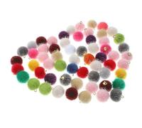 BESTonZON Lot de 60 Breloques Pompons Multicolores pour Boucles d'Oreilles Pendentifs en Alliage et Polyester Accessoires DIY pour Création de Bijoux et Porte-Clés Décoratifs