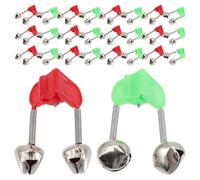 BESTonZON Lot de 60 Cloches de Morsure Extra Fortes pour Cannes à pêche, avec Clip, Son Puissant pour Cannes à pêche de Nuit, Accessoires