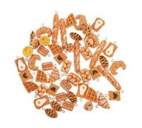BESTonZON Lot de 60 Pendentifs en Résine Représentant des Pains de Pâtisserie, Accessoires Soi-même pour Création de Bijoux, Breloques DIY pour Colliers et Boucles D’oreilles,