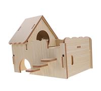 BESTonZON Maison Bois Multifonction pour Hamster Et Cochon Refuge Douillet Et Jouet Exploration pour Petits Animaux Nid à Peindre Et DIY Adapté Aux Cages De Rongeurs Et Accessoire Cochon