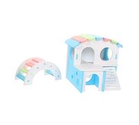 BESTonZON Maison Bois pour Hamster Jouet Décoratif Pont pour Hamster Cachette Adorable Petite Maison