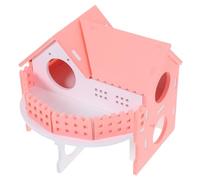 BESTonZON Maison Hamster et Cobaye Double Niveau Rose et Blanc Cachette et Confortable pour Rongeurs Petits Abri et Multifonction pour Hamster Rat Lapin Nain et Hérisson