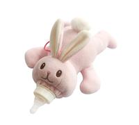 BESTonZON Manchon Biberon Peluche Lapin Housse Isolante pour Bébé Ouverture Élastique Échelle Transparente Maintien Température du Lait Accessoire Alimentation Garçon et Filles