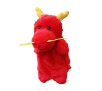 BESTonZON Marionnette à Main de Dragon Rouge en Peluche, Jouet Interactif pour Garçon et Filles, Taille Moyenne, Développement Créatif et Linguistique, pour Raconter des Histoires