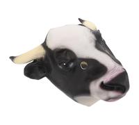 BESTonZON Masque de Vache Intégral en Latex Réaliste Accessoire de Déguisement Animal pour Halloween Carnaval et Fêtes Costumées Couvre-Chef Unique 1 Pièce