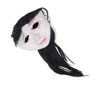 BESTonZON Masque Dhorreur Réaliste Latex pour Halloween Cache Tête Femme à Cheveux Longs Accessoire de Carnaval Effrayant pour Fête Escape Game Décoration de