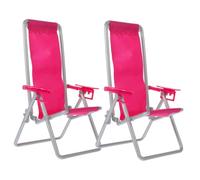 BESTonZON Mini Chaise Longue Pliante pour Poupées Accessoire de Simulation Décoration de Jardin Miniature Chaise de Plage Pliante pour Étagère et Bureau