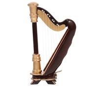 BESTonZON Mini Harpe Bois avec Malette de Rangement Modèle Instrument Musical Miniature pour Décoration de Bureau et Paysage Micro Cadeau Ornement