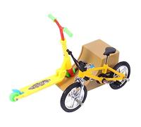 BESTonZON Mini Vélo à Doigts avec Rampe Portable Aluminium pour Jeu Éducatif Et Détente Jouet Multifonction pour Garçon Fille Et Adultes Entraînement De Coordination Manuelle Et Anti-Stress