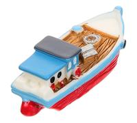 BESTonZON Miniature Bateau Décoratif Résine Style Bord de Mer Modèle Méditerranéen Stable pour Micro Paysage et Maison de Poupée