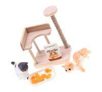 BESTonZON Miniature Cat Climbing Tower Model for Dollhouse Decoration Compact Wooden Cat Tower Figurine DIY Mini House Accessory for Home and Landscape Scenes