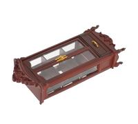 BESTonZON Miniature Dollhouse Double Door Wine Cabinet Mini Bookcase Micro Scene Furniture for Living Vintage Miniature Storage Display