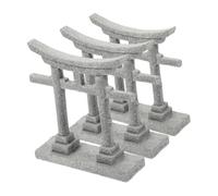 BESTonZON Miniature Portail Shinto Décor Aquarium Gris Élégant pour Jardin Zen Terrarium et Réservoir Poissons