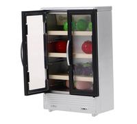 BESTonZON Miniature Réfrigérateur De Cuisine Détail Accessoire De De Rôle pour Maison De Poupée avec Panier De Fruits Et Décor Réaliste