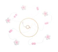 BESTonZON Mobile Boules en Laine et Fil de Coton en Bois pour Berceau de Bébé Décoration Suspendue Fleur Rose, Sonore Agréable pour Chambre d'Garçon et Filles ou Boutique