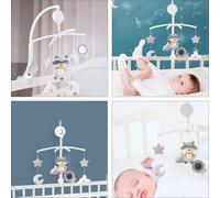 BESTonZON Mobile Musical Pour Lit Garçon Fille Rotatif Matériau Carillon Éolien Sans Pile Accessoire De Décoration Pour Développement Auditif Des Nourrissons