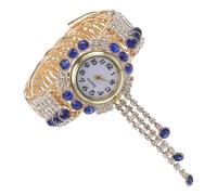 BESTonZON Montre-Bracelet Femme à Quartz Style Jonc Finition Dorée Couleur Bleue Montre Élégante pour Présent Accessoire Bijou Féminin pour Occasions Spéciales