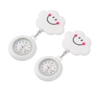 BESTonZON Montre de Poche Blanc Infirmière en Silicone Rétractable 2pcs Résistante à l'usure, Pratique pour Examens et Usage Quotidien pour Examens et Usage Quotidien