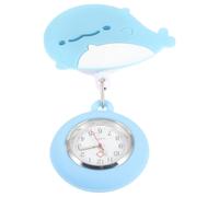 BESTonZON Montre de Poche Infirmière Lumineuse Clip Souple en Silicone Bleu Baleine - Montre Médicale Rétractable pour Femme - Blouse et Soins Hospitaliers - Compacte et Précise