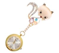 BESTonZON Montre de Poche Infirmière Multifonction Clip Doré, Légère et Compacte, pour Professionnels de Santé, Usage Médical Quotidien, Modèle Unisexe Fox Tête,