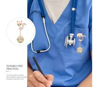 BESTonZON Montre Infirmière de Poche Pratique à Clip en Acier Inoxydable Montre Médicale Pendentif Unisexe Tête de Renard Dorée Accessoire pour Infirmiers et Examens Professionnels